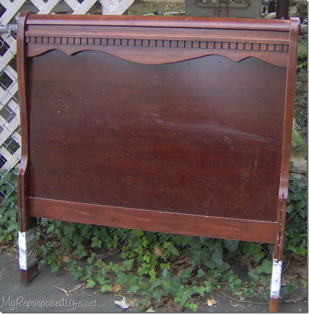 1 Sleigh Bed = 2 Benches My Repurposed Life®